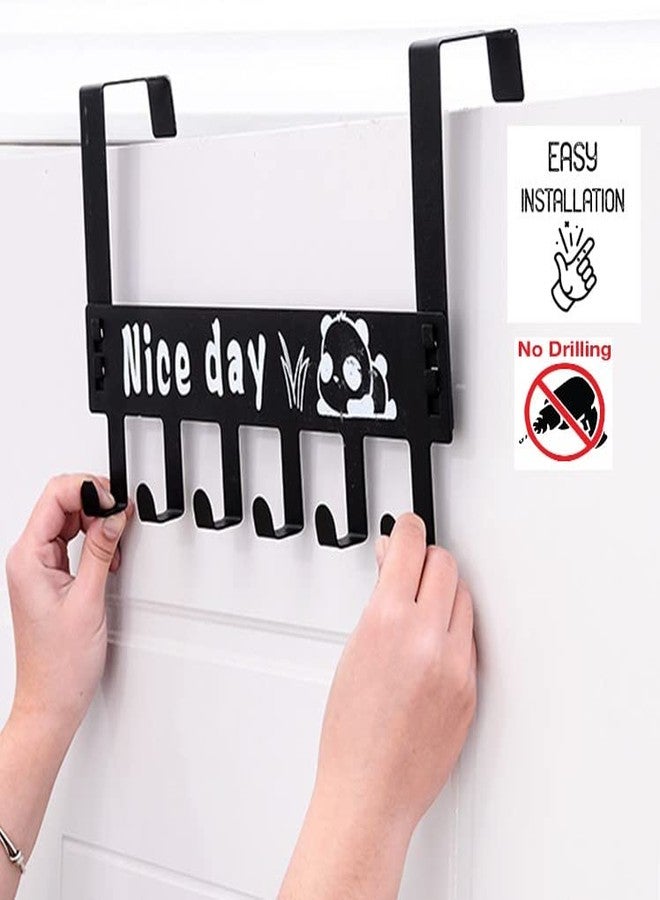 Nirency علاقة ملابس نيرنسي للباب بدون حفر، علاقة ملابس تُعلق فوق الباب، خطافات ملابس للباب، خطافات تعليق ملابس للباب، علاقات ملابس للباب (عبوة من قطعتين) - Image 3